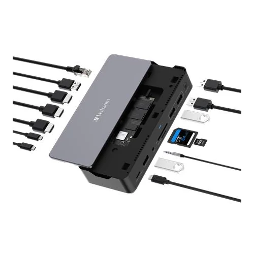 Dokkoló, 15 port, USB-C host, SSD bővítési lehetőség, VERBATIM 