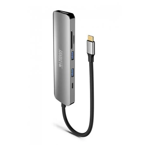 USB elosztó-HUB, USB-C/USB 3.0/HDMI/SD/mSD, URBAN FACTORY
