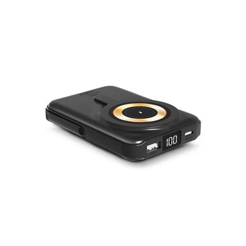 Power bank, mágneses (vezeték nélküli), 10.000mAh, URBAN FACTORY, szénfekete