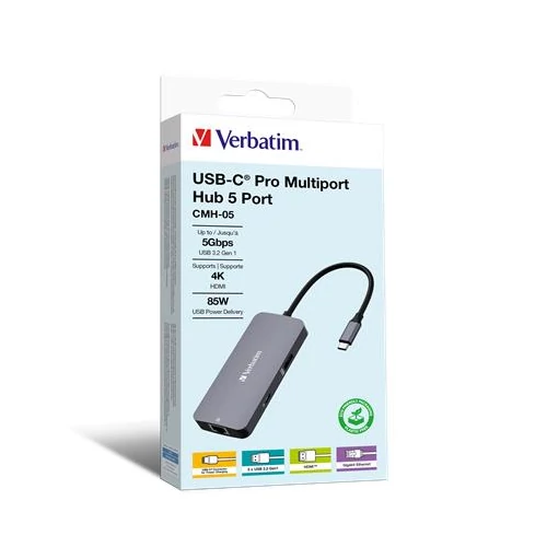 Verbatim 32150 USB-C Pro Multiport CMH-05 5in1 ezüst HUB