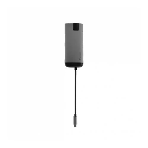 USB elosztó-HUB, USB-C/USB 3.0/HDMI/Ethernet/SD/microSD, VERBATIM