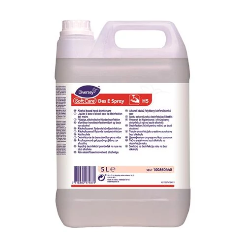 Kézfertőtlenítő folyadék, alkoholos, 5 l, 