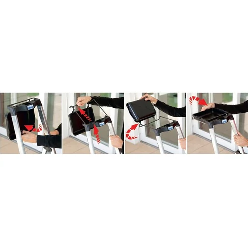 Állólétra, 5 lépcsőfokos, alumínium, Multigrip-system, KRAUSE 