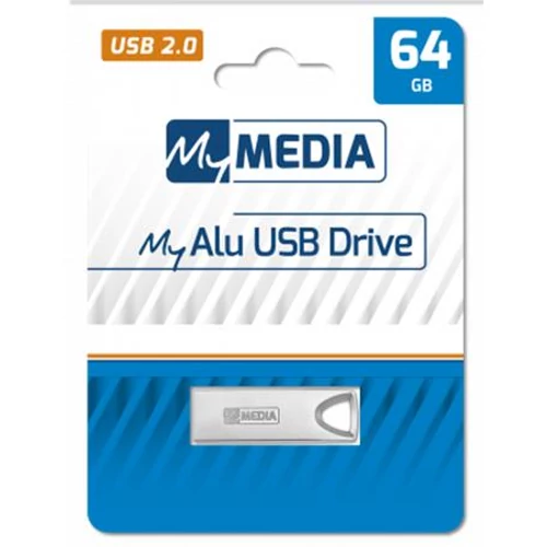 Pendrive, 64GB, USB 2.0, alumínium ház, MYMEDIA 