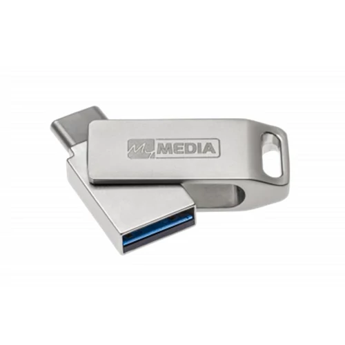 Pendrive, 64GB, USB 3.2 Gen1 + USB-C, alumínium ház, MYMEDIA 