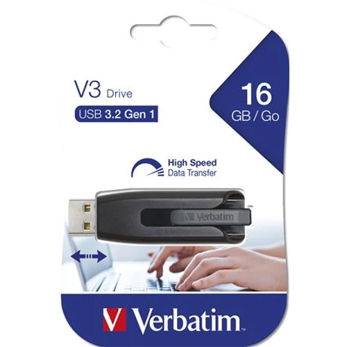 Pendrive, 16GB, USB 3.2, 60/12 MB/s, VERBATIM 