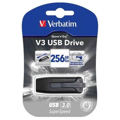 Pendrive, 256GB, USB 3.2, 80/25 MB/s, VERBATIM 