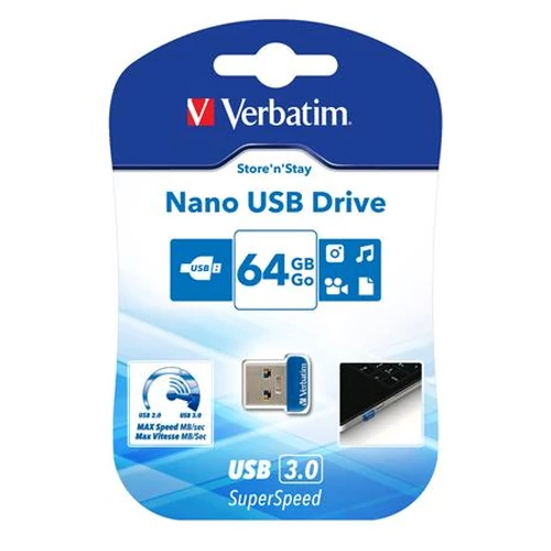 Pendrive, 64GB, USB 3.2, 80/25MB/s, VERBATIM 
