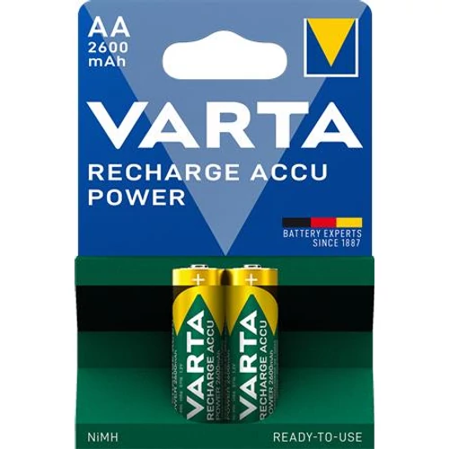 Tölthető elem, AA ceruza, 2x2600 mAh, előtöltött, VARTA 