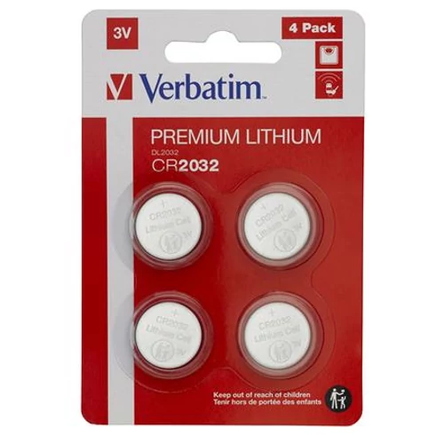 Gombelem, CR2032, 4 db, VERBATIM 