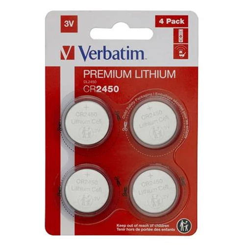 Gombelem, CR2450, 4 db, VERBATIM 