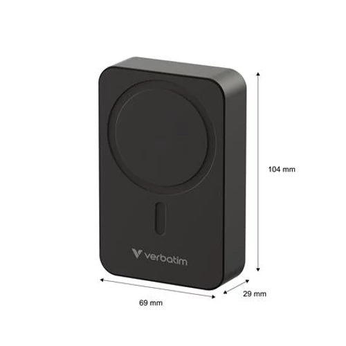 Power bank, mágneses (vezeték nélküli), 20.000mAh, VERBATIM 
