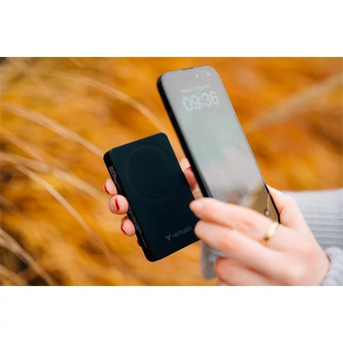 Power bank, mágneses (vezeték nélküli), 10.000mAh, VERBATIM 