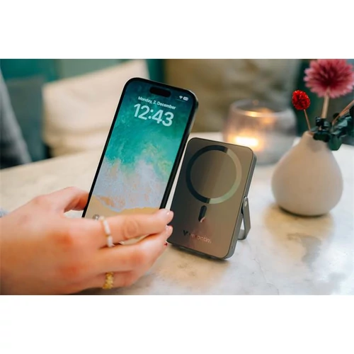 Power bank, mágneses (vezeték nélküli), 10.000mAh, VERBATIM 