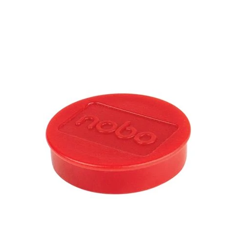 Korong mágnes, fehértáblához, 38 mm, 4 db, NOBO, piros