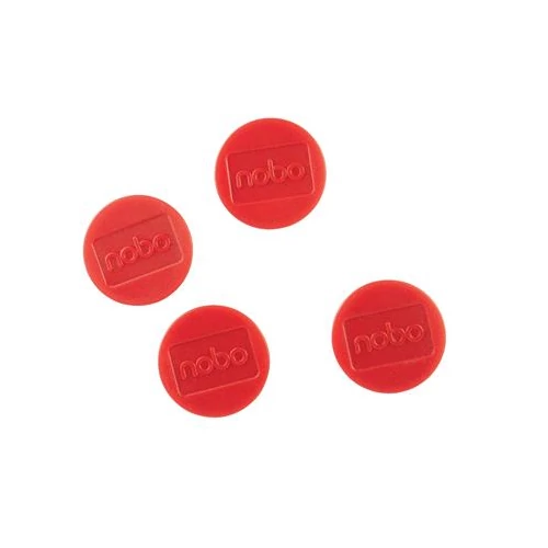 Korong mágnes, fehértáblához, 38 mm, 4 db, NOBO, piros