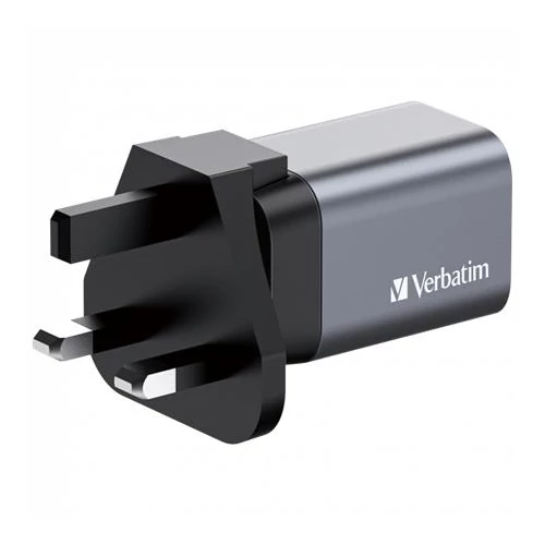 Hálózati töltő, 1xUSB-C PD (35W), USB-A QC 3.0, EU/UK/US, GaN, VERBATIM