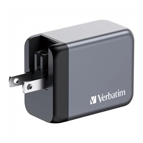 Hálózati töltő, 2xUSB-C PD (65W), USB-A QC 3.0, EU/UK/US, GaN, VERBATIM