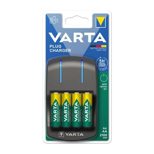 Varta 57657101451 Plug töltő + 4db AA 2100 mAh akkumulátor