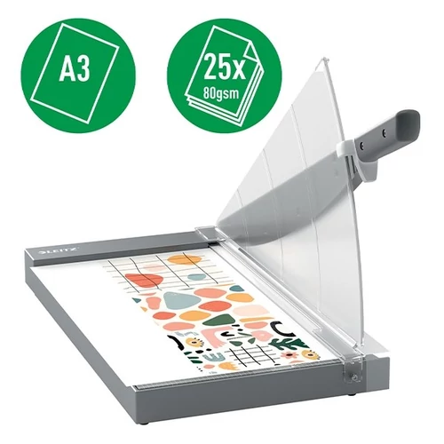 Vágógép, karos, A3, 25 lap, LEITZ 
