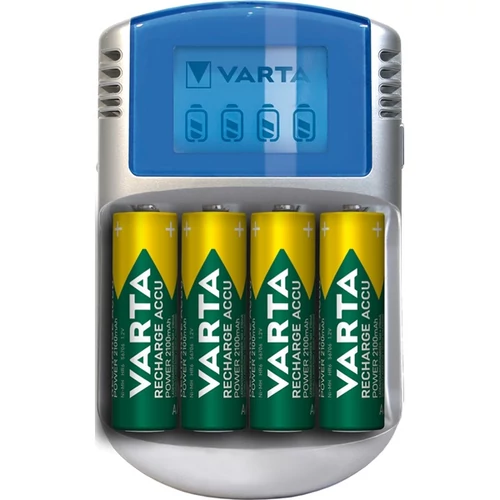 Elemtöltő, AA ceruza/AAA mikro, 4x2600 mAh AA, LCD kijelző, 12V USB, VARTA