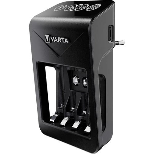 Elemtöltő, AA/AAA/9V, 4xAA 2100 mAh, LCD kijelző, VARTA 