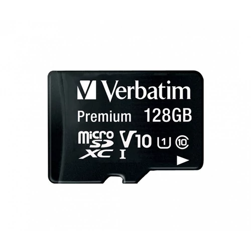 Memóriakártya, microSDXC, 128GB, CL10/U1, 90/10 MB/s, adapter, VERBATIM 