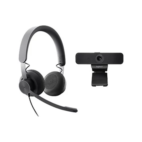 Logitech C925e Webkamera Black + UC-Kompatibilis Zone Wired Headset Black