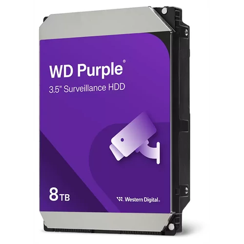 Western Digital 3,5" 8000GB belső SATAIII 5640RPM 256MB PURPLE WD85PURZ winchester 3 év