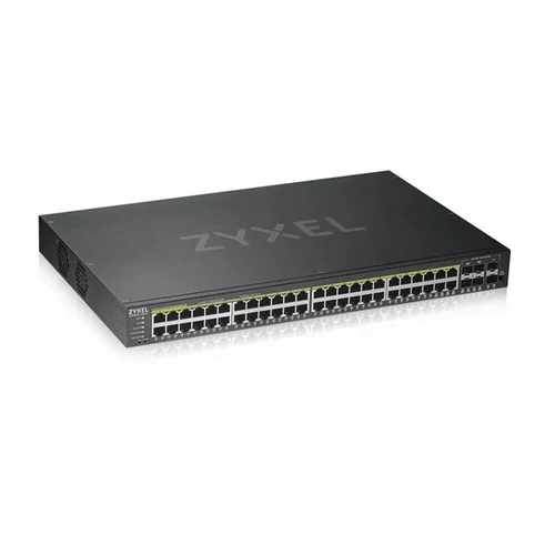 ZyXEL GS1920-48HPv2 48port GbE LAN PoE (375W) 4port Gbe combo RJ45/SFP L2 menedzselhető switch
