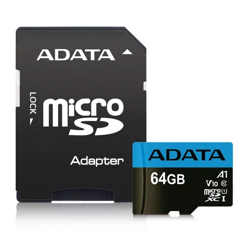 ADATA 64GB microSDXC Premier Class 10 UHS-I V10 A1 + adapterrel