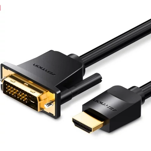 KÁBEL HDMI -> DVI, 2m, (fekete), Vention