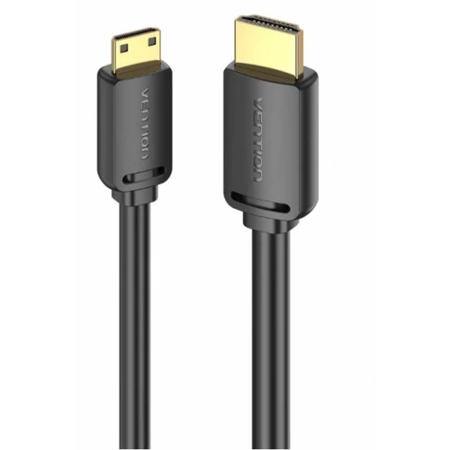 KÁBEL mini HDMI/M -> HDMI/M (4K,HD, fekete), 1,5m, Vention