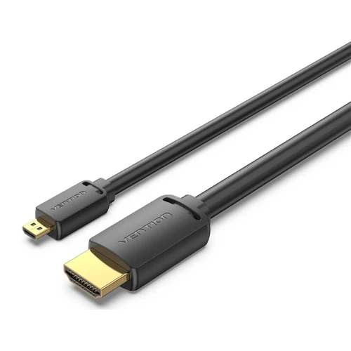 KÁBEL micro HDMI/M -> HDMI/M (4K,HD,fekete), 2m, Vention