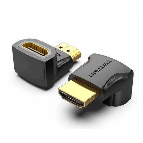 ADAPTER HDMI/M (90fokos) -> HDMI/F (4K,fekete), Vention