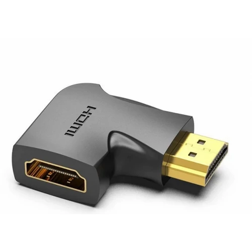 ADAPTER HDMI/M (90fokos) -> HDMI/F (4K,síkl, fek), Vention