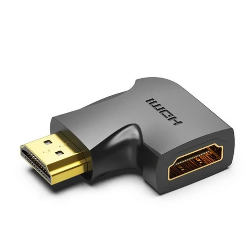 ADAPTER HDMI/M (270fokos) -> HDMI/F (4K,síkl, fek), Vention
