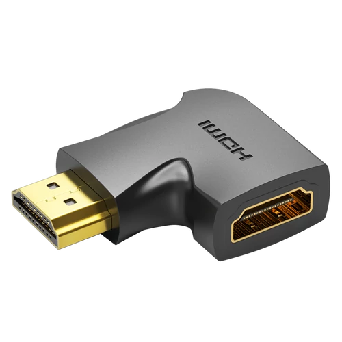 ADAPTER HDMI/M (270fokos) -> HDMI/F (4K,síkl, fek), Vention