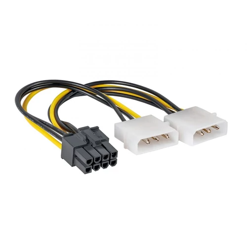 Akyga AK-CA-29 15cm 2x MOLEX anya - 8-tűs PCI Express apa kábel
