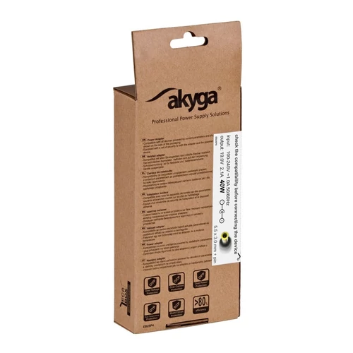 Akyga AK-ND-48 19V/2,1A/40W 5,5x3mm notebook hálózati töltő