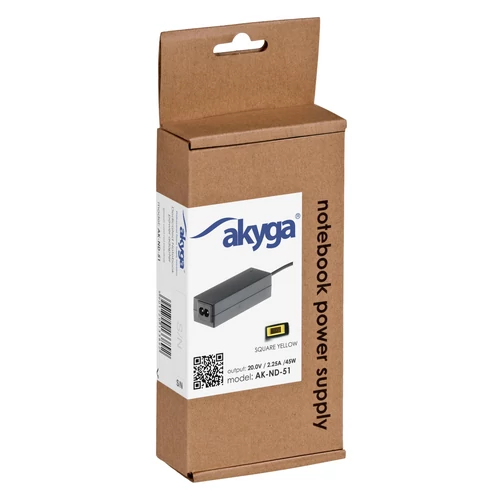 Akyga AK-ND-51 20V/2,25A/45W Slim Tip notebook hálózati töltő
