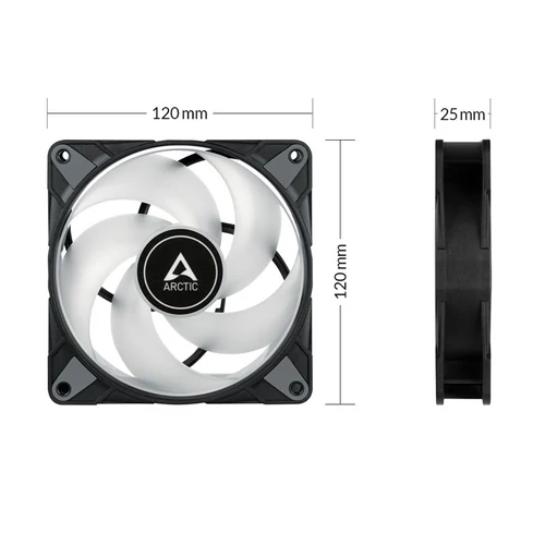Arctic P12 PWM PST RGB 0dB Black 3db Value Pack with Controller