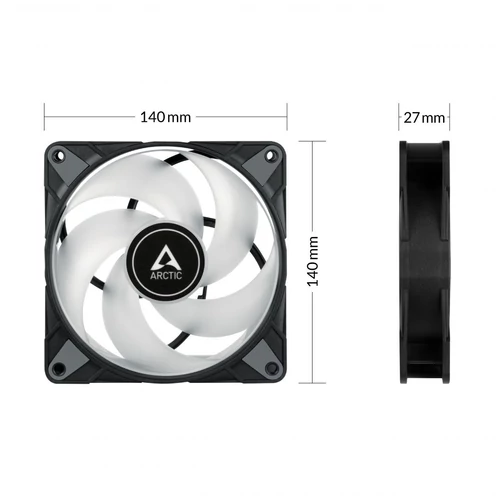 Arctic P14 PWM PST A-RGB 0dB Semi-Passive Fan Black