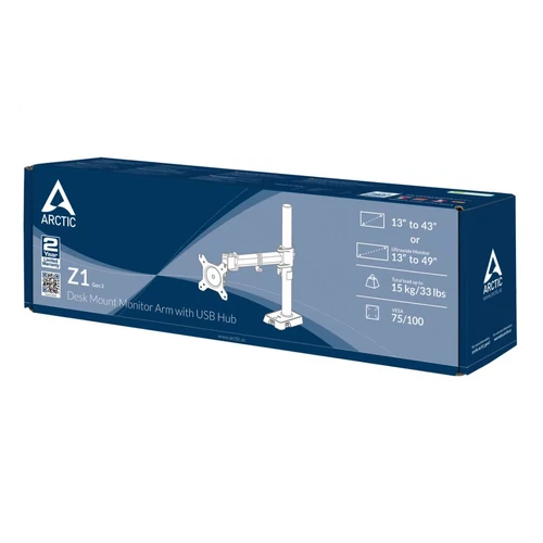 Arctic Z1 Gen 3 Desk Mount Monitor Arm with USB Hub Black