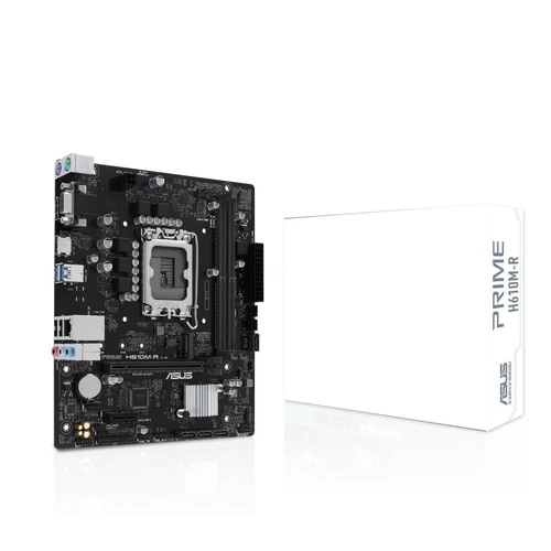 Asus Alaplap - Intel PRIME H610M-R-SI (H610, 2xDDR5 5600MHz, 1Gb LAN, 4xSATA3, 1xM.2, HDMI+DP+VGA)