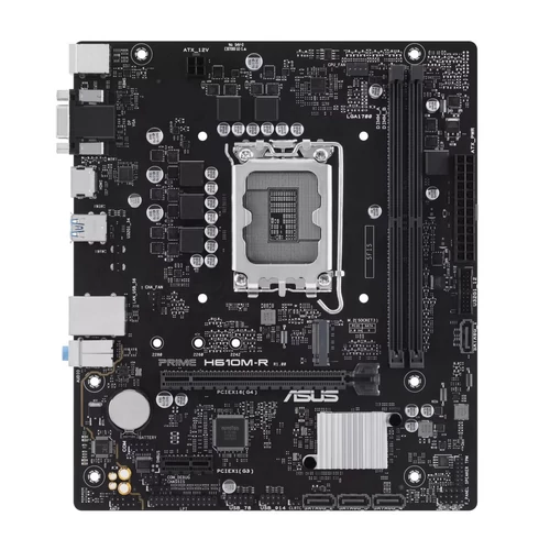 Asus Alaplap - Intel PRIME H610M-R-SI (H610, 2xDDR5 5600MHz, 1Gb LAN, 4xSATA3, 1xM.2, HDMI+DP+VGA)