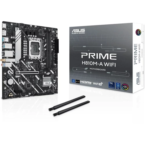 Asus Alaplap - Intel PRIME H810M-A WIFI s1851 (B860, 2xDDR5 6400+MHz, 4xSATA3, 2xM.2, HDMI+DP)