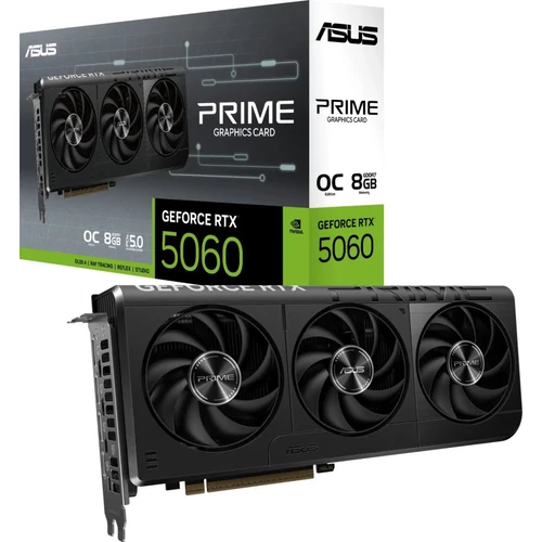 Asus Videokártya - nVidia PRIME-RTX5060-O8G (8192MB, GDDR7, 128bit, 1xHDMI, 3xDP)