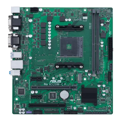 Asus Alaplap - AMD PRO A520M-C II/CSM AM4 (A520, 2xDDR4 4866MHz, 1xGBE LAN, 1xM.2, HDMI/DP/DVI/D-sub)