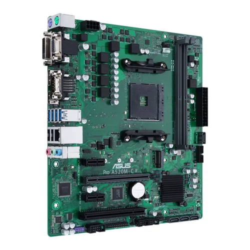 Asus Alaplap - AMD PRO A520M-C II/CSM AM4 (A520, 2xDDR4 4866MHz, 1xGBE LAN, 1xM.2, HDMI/DP/DVI/D-sub)